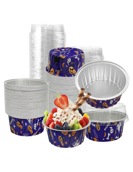 100 Vasos de Aluminio Desechables Augoog 125ml Halloween