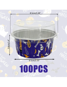 100 Vasos de Aluminio Desechables Augoog 125ml Halloween 2
