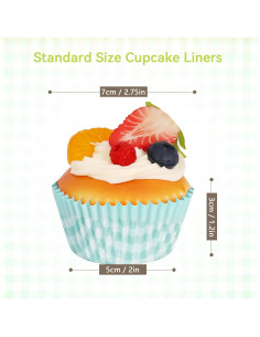 Forros de Cupcake Estándar SKIDEC 100 Piezas Cuadros de Búfalo 2