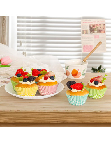 Forros de Cupcake Estándar SKIDEC 100 Piezas Cuadros de Búfalo