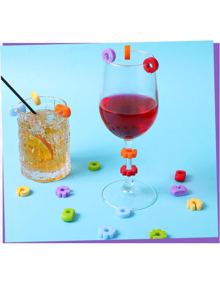 18 Marcadores de Copas de Vino Silicona FdcLixuvol - 3 Formas