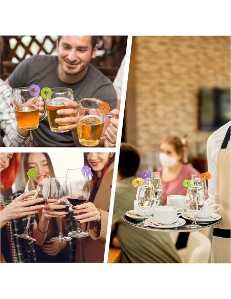 18 Marcadores de Copas de Vino Silicona FdcLixuvol - 3 Formas