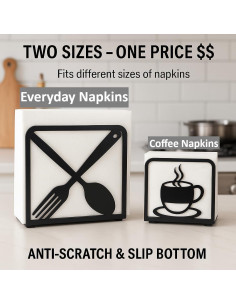 Juego de 2 Soportes Decorativos para Servilletas LFT Negro 2