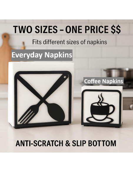 Juego de 2 Soportes Decorativos para Servilletas LFT Negro