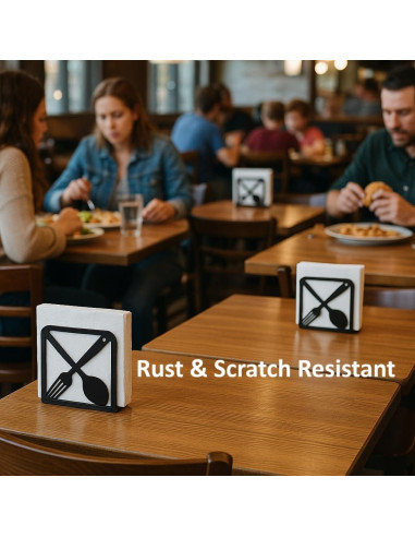 Juego de 2 Soportes Decorativos para Servilletas LFT Negro