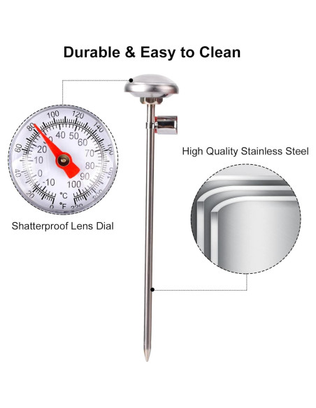 Termómetro de carne Hawgiman 15.24 cm, medición 0-104C