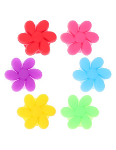 Marcadores de Copas de Vino VOSAREA 6 Piezas Silicona Flores