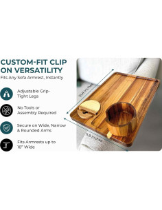 Mesa de Brazo de Sofá Plegable Complete Provisions XL 40.1x30cm 2