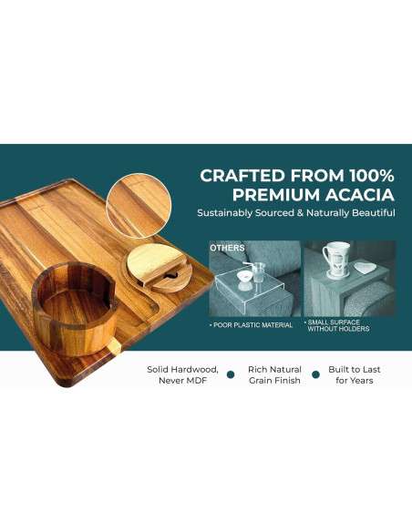 Mesa de Brazo de Sofá Plegable Complete Provisions XL 40.1x30cm