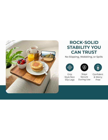 Mesa de Brazo de Sofá Plegable Complete Provisions XL 40.1x30cm