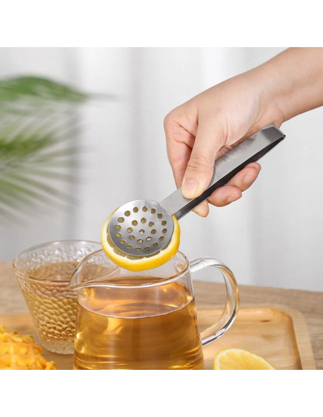 4 Pinzas Exprimidor de Bolsas de Té Gifthub Acero Inoxidable