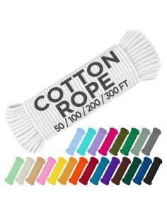 Cuerda de Algodón TECEUM 5 mm - 60.96 m Multiusos Blanca