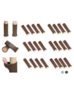 Fundas Elásticas para Patas de Sillas Luspira 24 Unidades Marrón