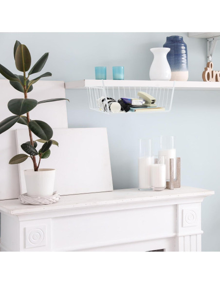 Canasta de Almacenamiento Bajo Estante PATIKIL 33x26x12cm - Paquete de 6