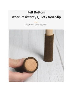 Fundas Elásticas para Patas de Sillas Luspira 24 Unidades Marrón 2