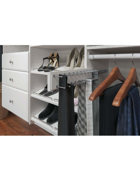 Soporte deslizante para corbatas Easy Track RA1200, 20 ganchos, blanco