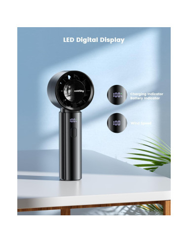 Ventilador Portátil de Mano coldSky YF09, Batería 4000mAh, 5 Velocidades