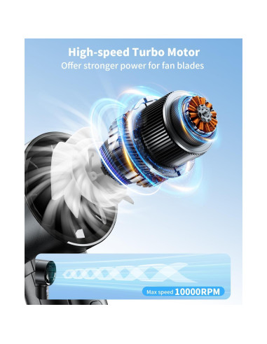 Ventilador Portátil de Mano coldSky YF09, Batería 4000mAh, 5 Velocidades