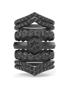 Anillos de Silicona Rinfit para Mujeres - Conjunto de 7 Negros