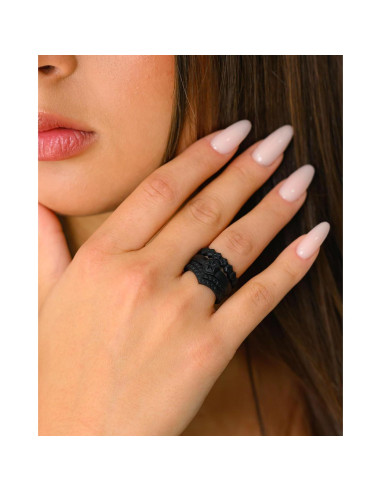 Anillos de Silicona Rinfit para Mujeres - Conjunto de 7 Negros
