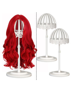 Soporte para Pelucas Ajustable Genérico 2 Piezas Blanco