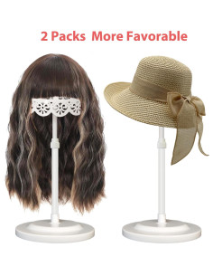 Soporte para Pelucas Ajustable Genérico 2 Piezas Blanco 2