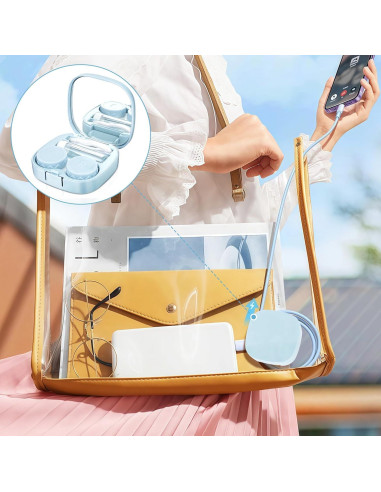 Estuches para Lentes de Contacto ReignSword - Kit de Viaje Rosa y Azul