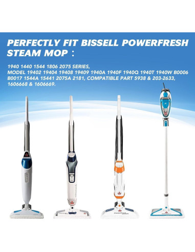 Paños de Reemplazo Tidy Monster para Mop de Vapor Bissell 4 Unidades