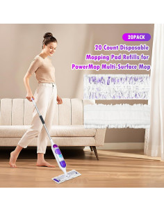 20 Recargas Almohadilla Desechable PowerMop Multi-Superficie 2