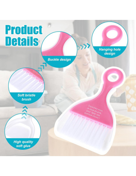 Juego de Mini Recogedor y Escoba Gjinxi 3 Pcs Colores