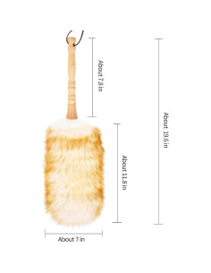 Plumero de lana de cordero FeelfunFeather 49 cm con mango de madera 2
