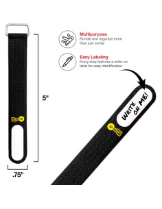 Cintas de Cierre Wrap-It 12.7 cm Negro Paquete de 20 2