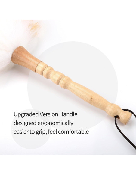 Plumero de lana de cordero FeelfunFeather 49 cm con mango de madera