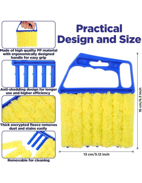 Herramienta de limpieza de persianas Lusofie 4 Pcs microfibra