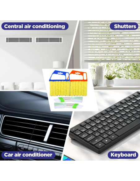 Herramienta de limpieza de persianas Lusofie 4 Pcs microfibra