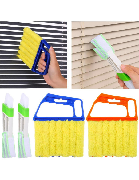 Herramienta de limpieza de persianas Lusofie 4 Pcs microfibra