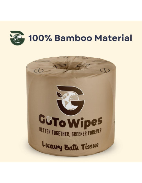 Papel Higiénico de Bambú Premium GoTo - 3 Capas, 400 Hojas, 12 Rollos