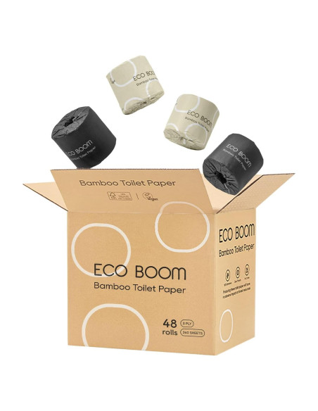 Papel Higiénico ECO BOOM 100% Bambú 3 Capas 48 Rollos