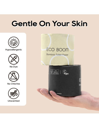 Papel Higiénico ECO BOOM 100% Bambú 3 Capas 48 Rollos