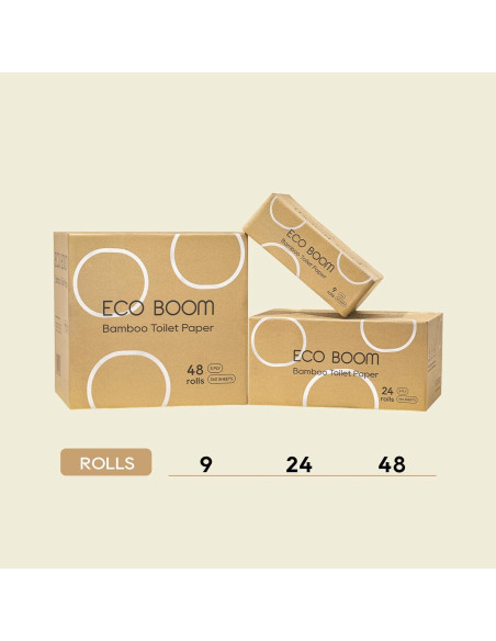 Papel Higiénico ECO BOOM 100% Bambú 3 Capas 48 Rollos