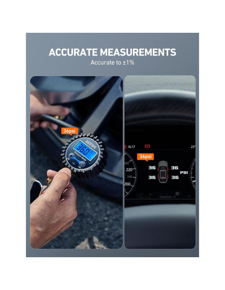 Medidor Digital de Presión de Neumáticos AstroAI 250 PSI