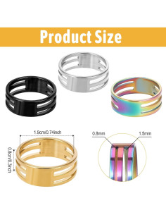 4 Piezas Abridor de Anillos de Salto Tweruna Metal Multicolor 2