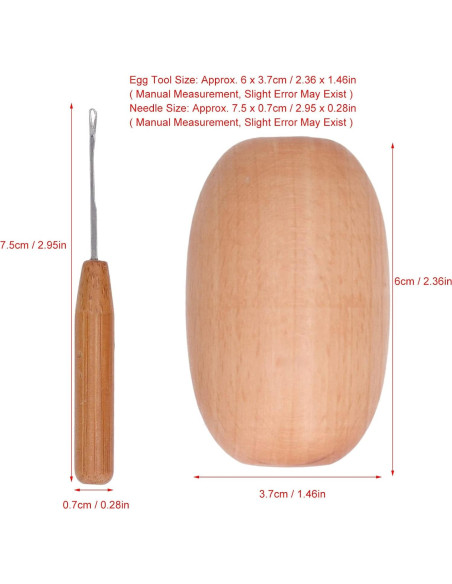 Huevo de Zurcir de Madera Yosoo para Costura en Casa