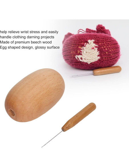 Huevo de Zurcir de Madera Yosoo para Costura en Casa