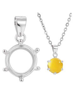 Colgante Redondo de Plata Esterlina 925 BENECREAT 12x9x5mm