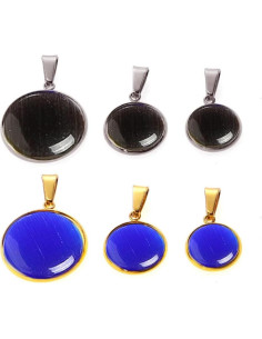 STOBOK 20pcs Bases de Pendientes y Collares DIY Acero Inoxidable 2