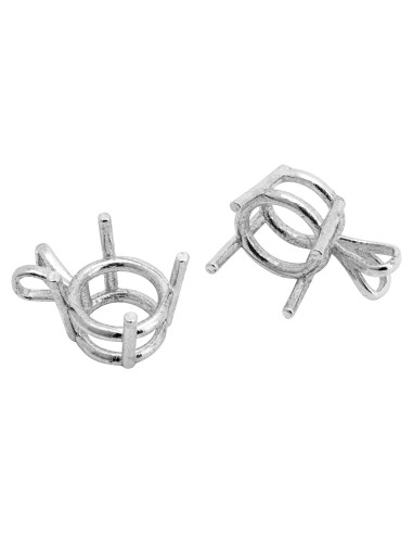 Canasta colgante 4 garras plata esterlina 925 8 mm - 3 Pcs