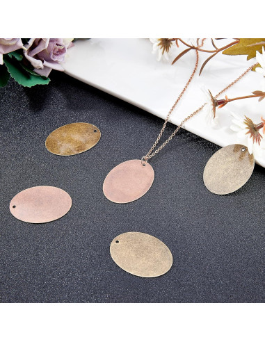 Etiquetas Metálicas Ovaladas PandaHall 40pcs para Joyería DIY