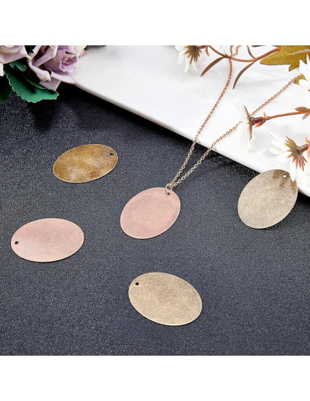 Etiquetas Metálicas Ovaladas PandaHall 40pcs para Joyería DIY