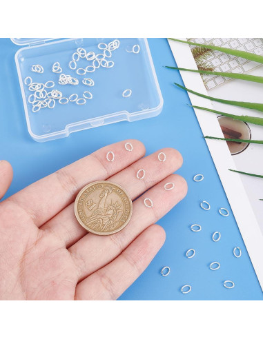 70 Anillos de Salto Abiertos Plata Esterlina 925 PH PandaHall